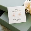 Jewelry jaxkelly Studs | Rose Quartz Wire-Wrapped Moon