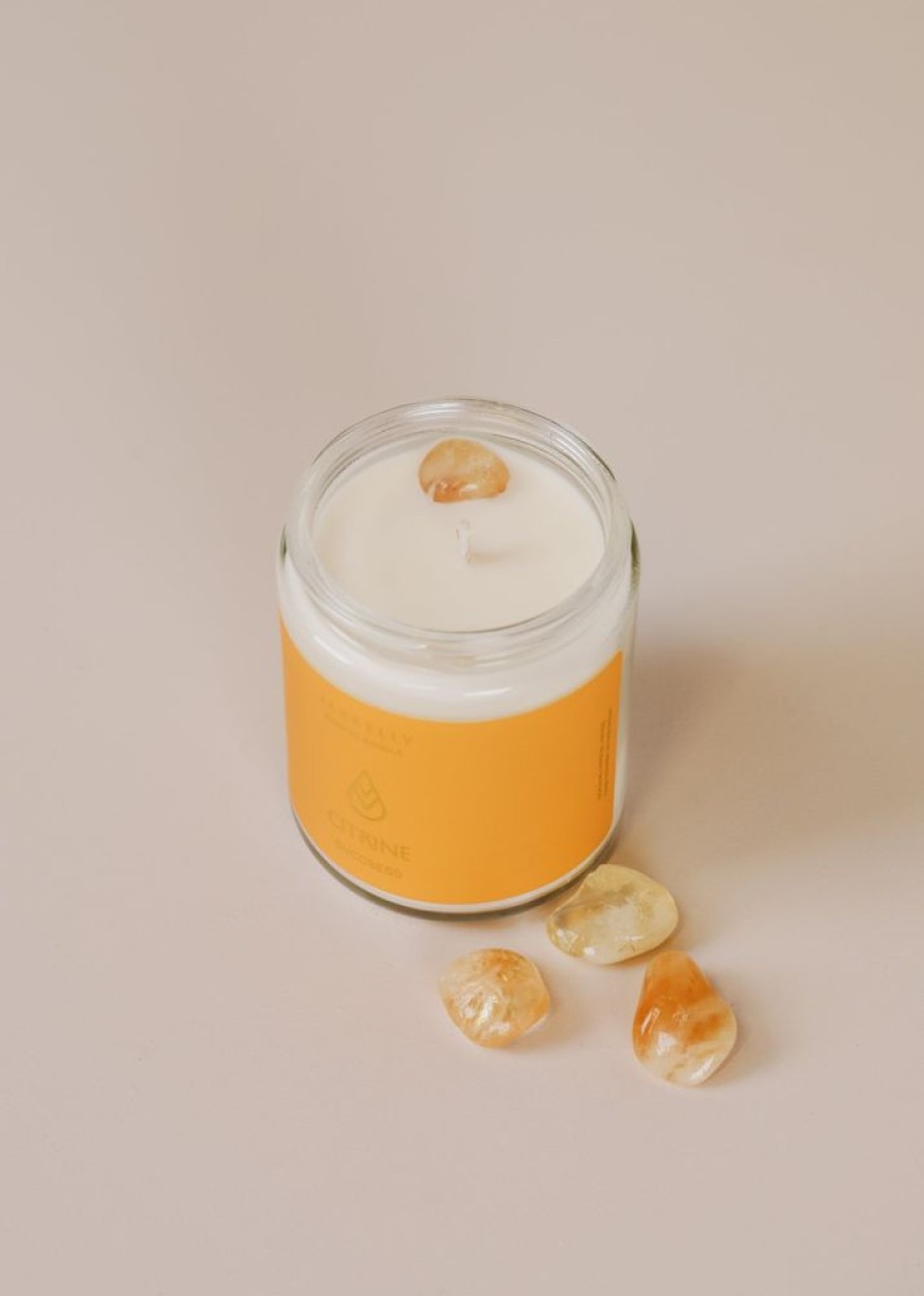 Candles jaxkelly | 9Oz Clear Crystal Candle - Citrine - Success