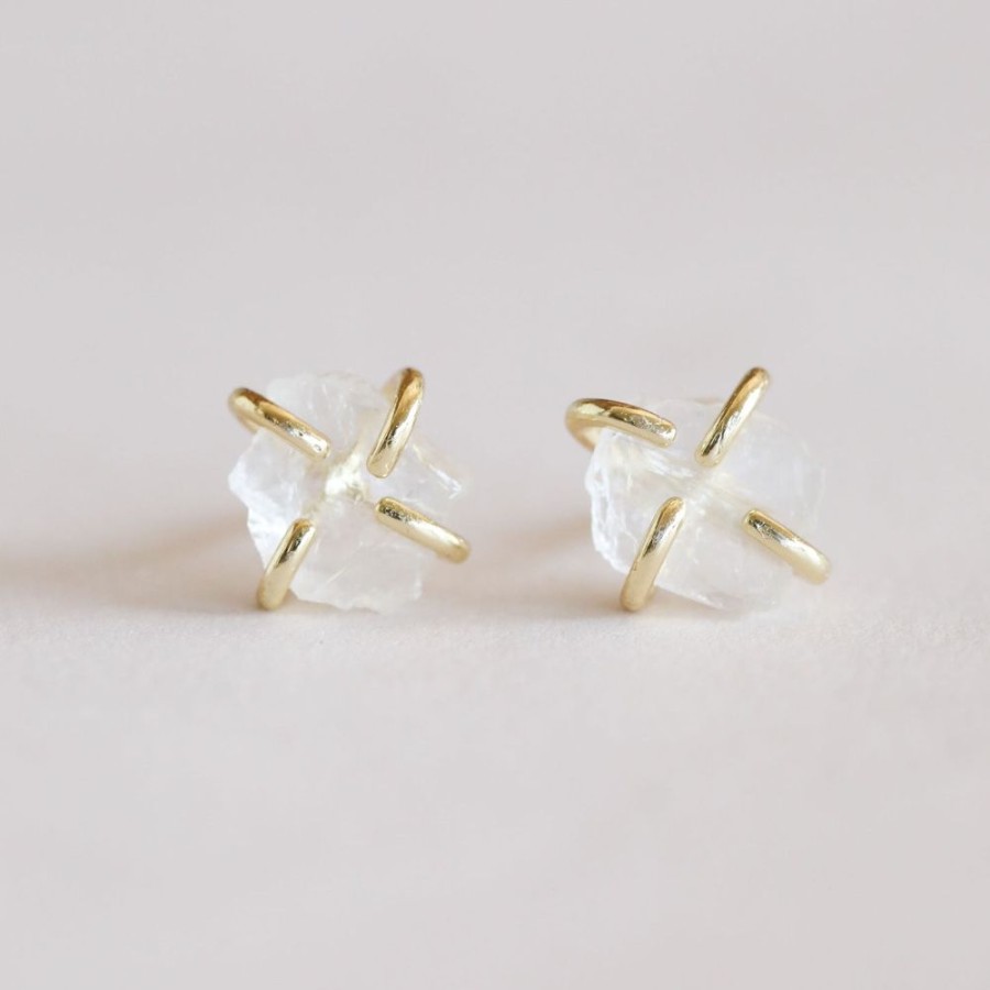 Jewelry jaxkelly Studs | Clear Quartz Gemstone Prong - Cleansing