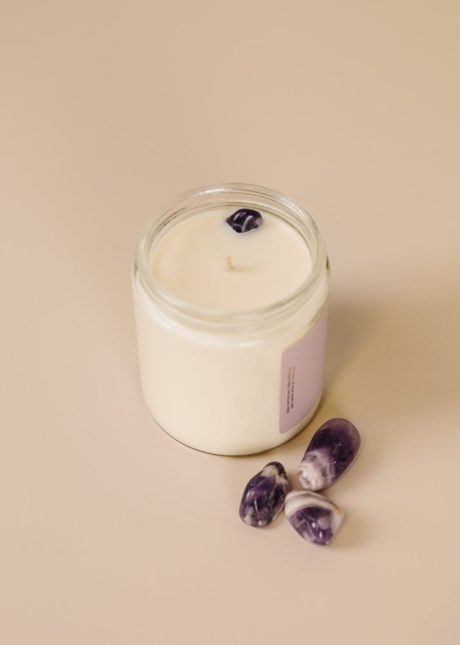 Candles jaxkelly | 16Oz Clear Crystal Candle - Amethyst - Healing