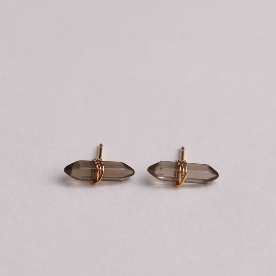 Jewelry jaxkelly Studs | Smoky Quartz Mineral Point - Protection