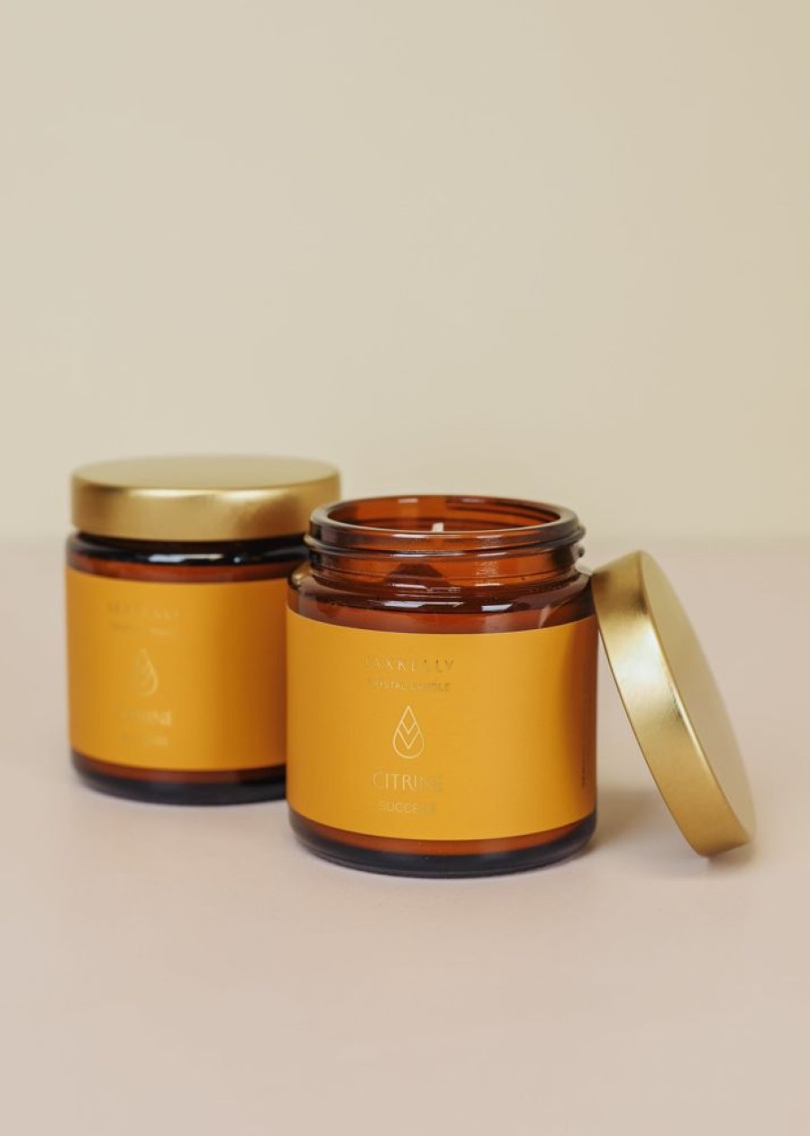 Candles jaxkelly | 4Oz Amber Crystal Candle - Citrine - Success