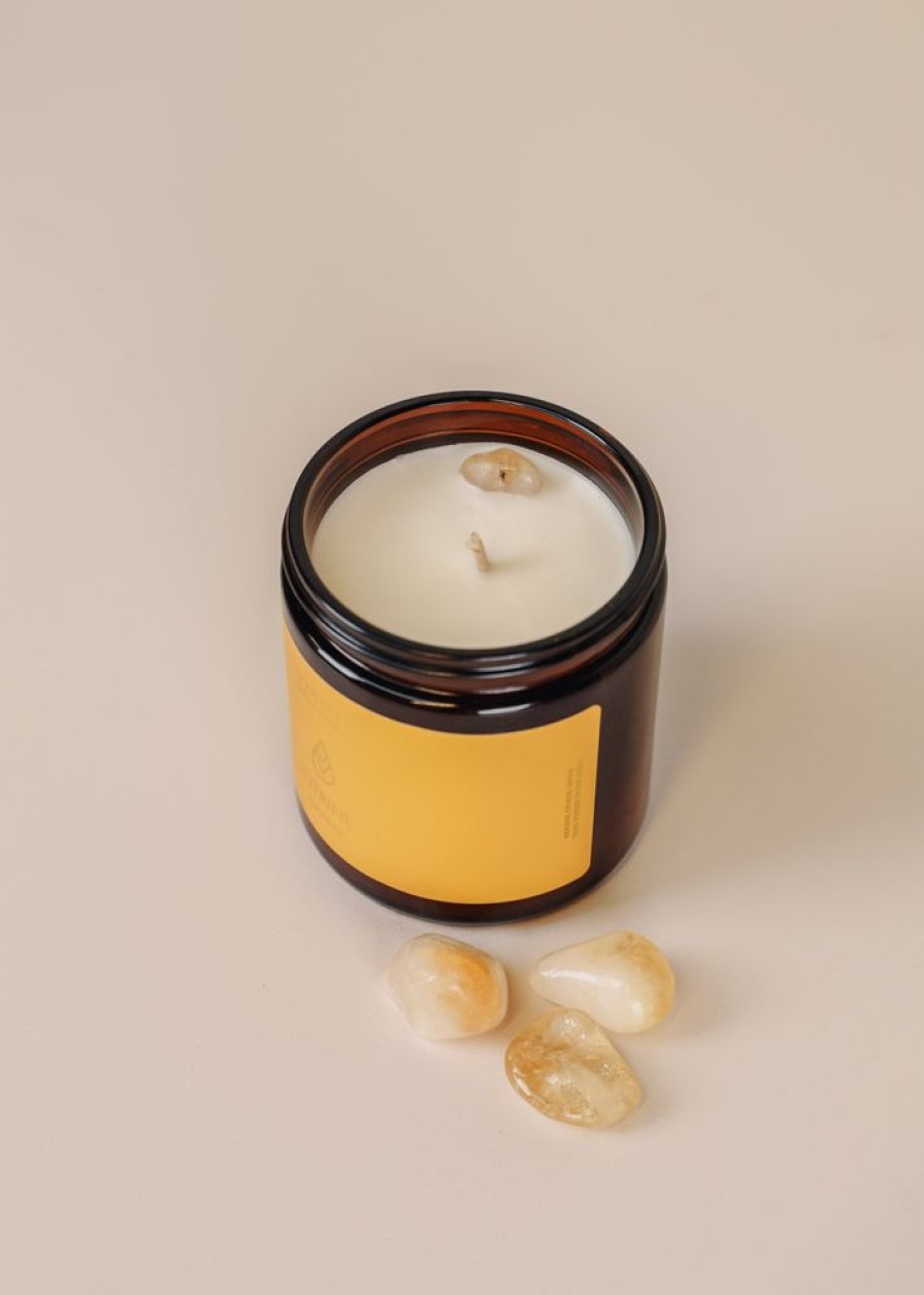 Candles jaxkelly | 4Oz Amber Crystal Candle - Citrine - Success