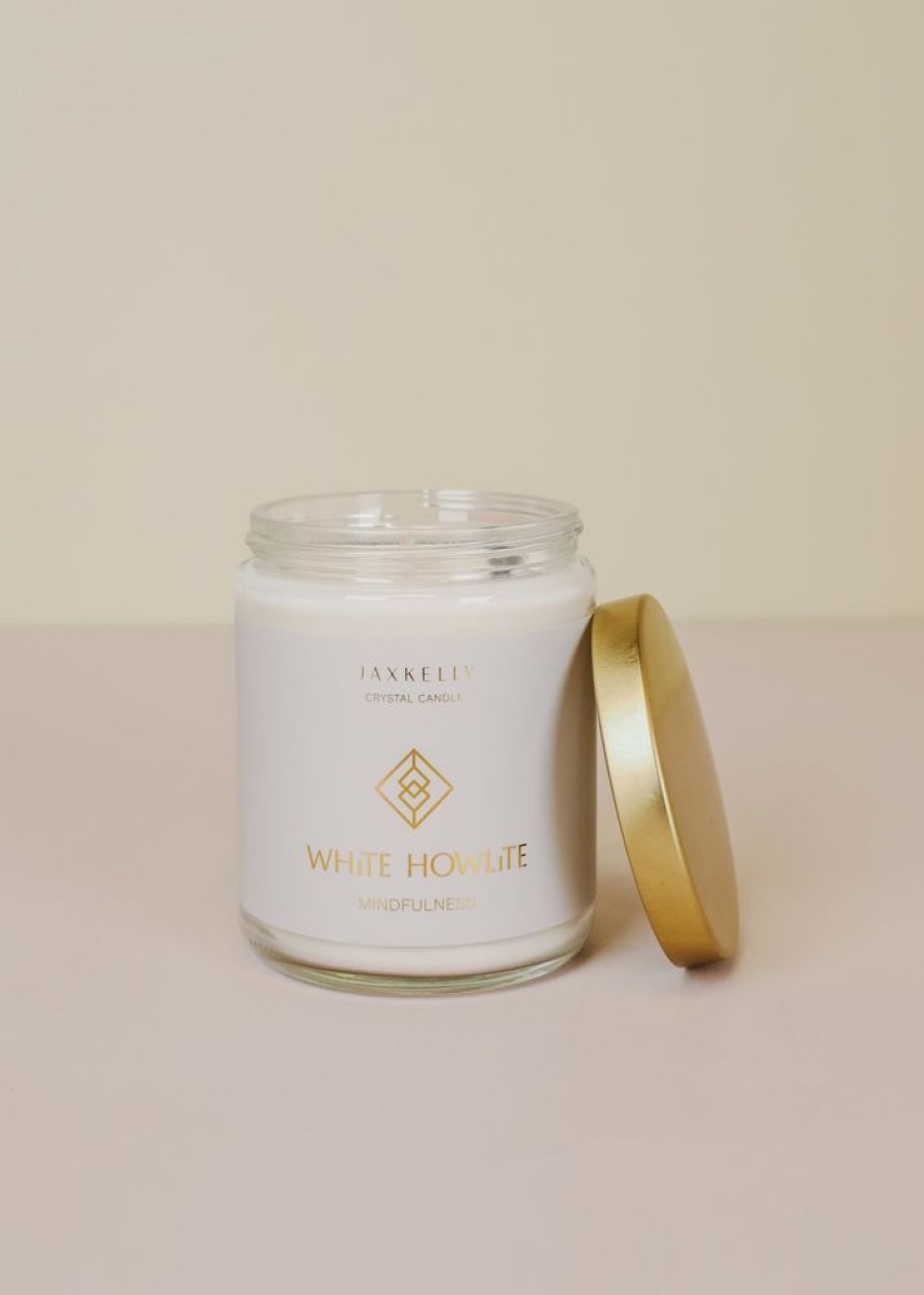 Candles jaxkelly | 9Oz Clear Crystal Candle - White Howlite - Mindfulness