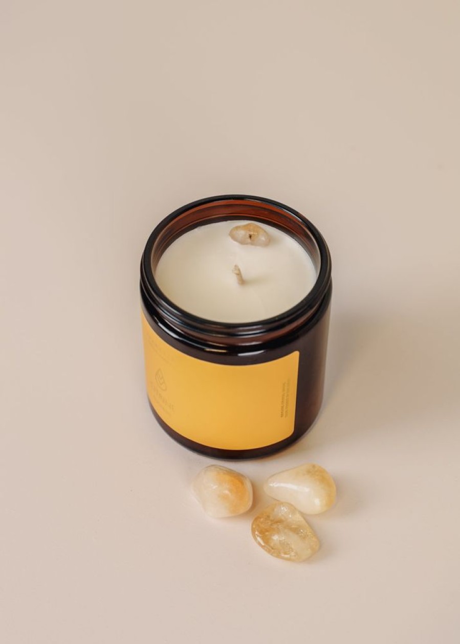 Candles jaxkelly | 16Oz Amber Crystal Candle - Citrine - Success