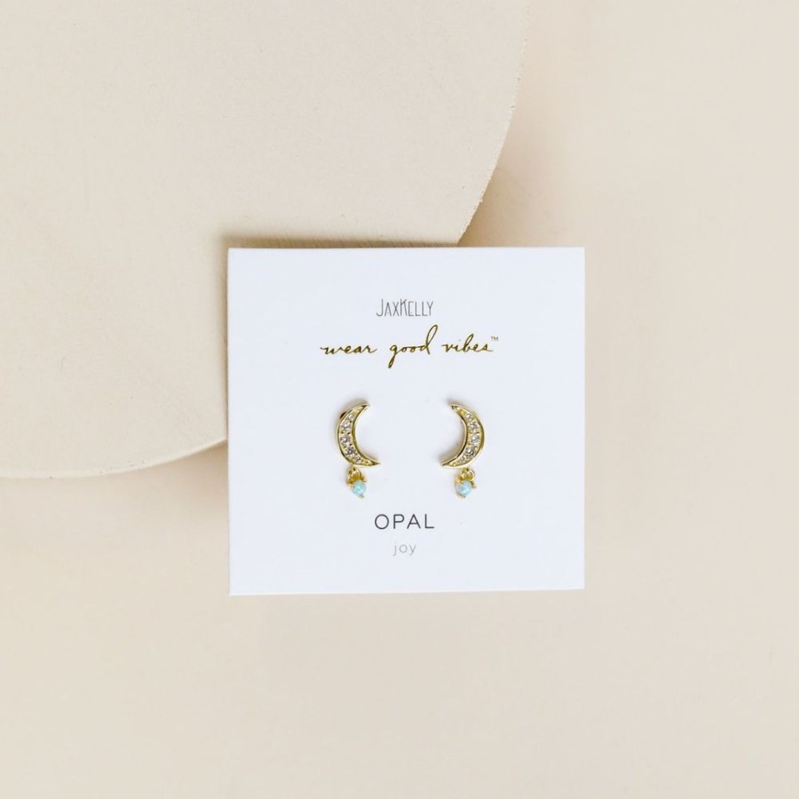 Jewelry jaxkelly Studs | Opal Moon Drop