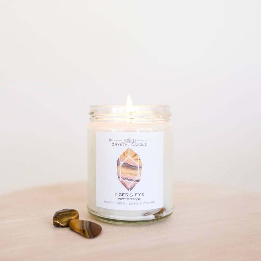 Candles jaxkelly | Tigers Eye Crystal Candle - Power