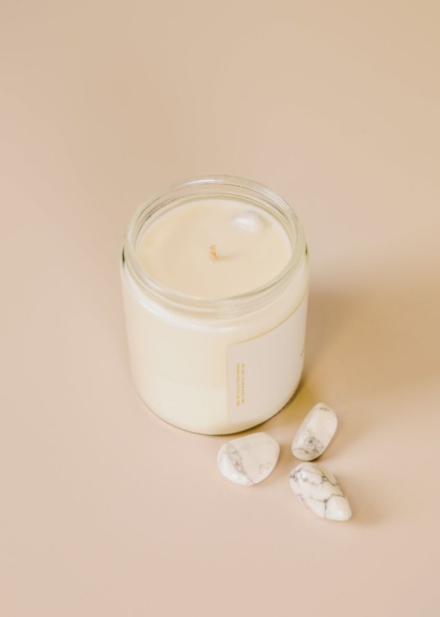 Candles jaxkelly | 16Oz Clear Crystal Candle - White Howlite - Mindfulness