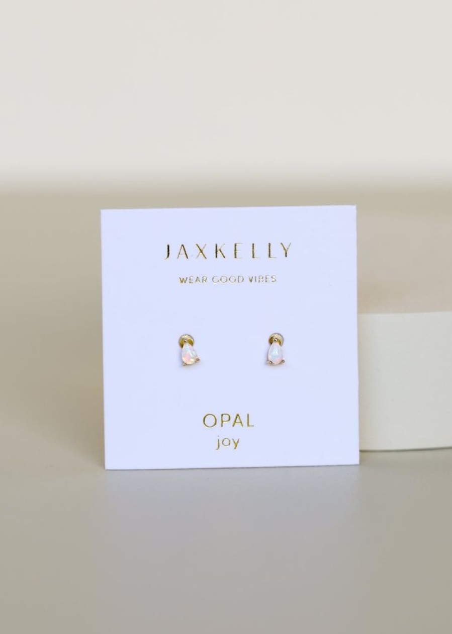 Jewelry jaxkelly Studs | Teardrop Earring - White Opal