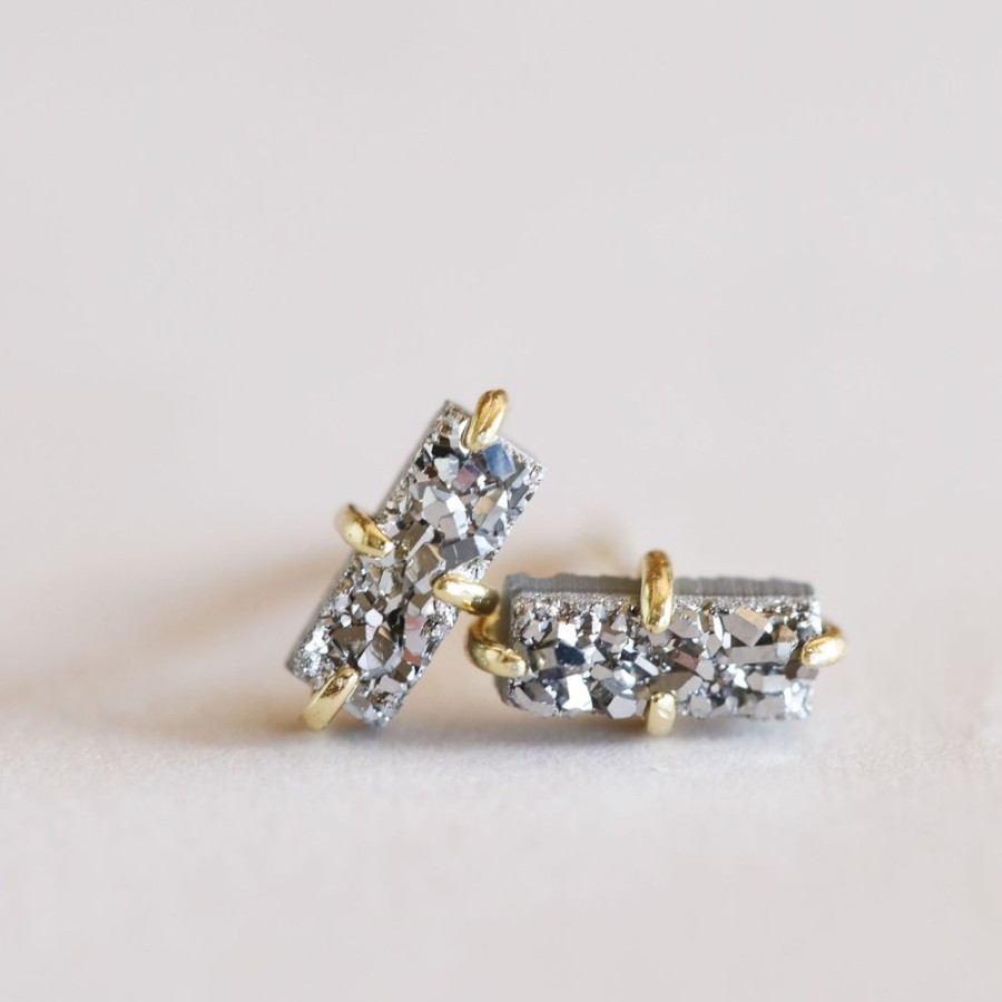 Jewelry jaxkelly Studs | Silver Bar Druzy