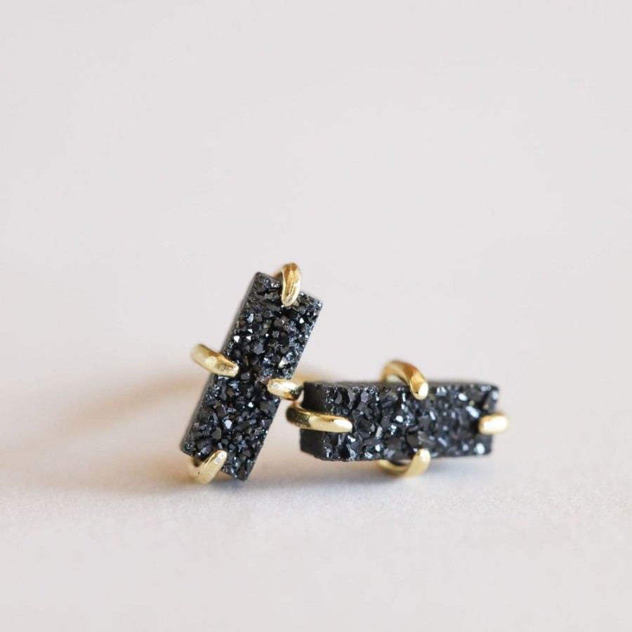 Jewelry jaxkelly Studs | Black Bar Druzy