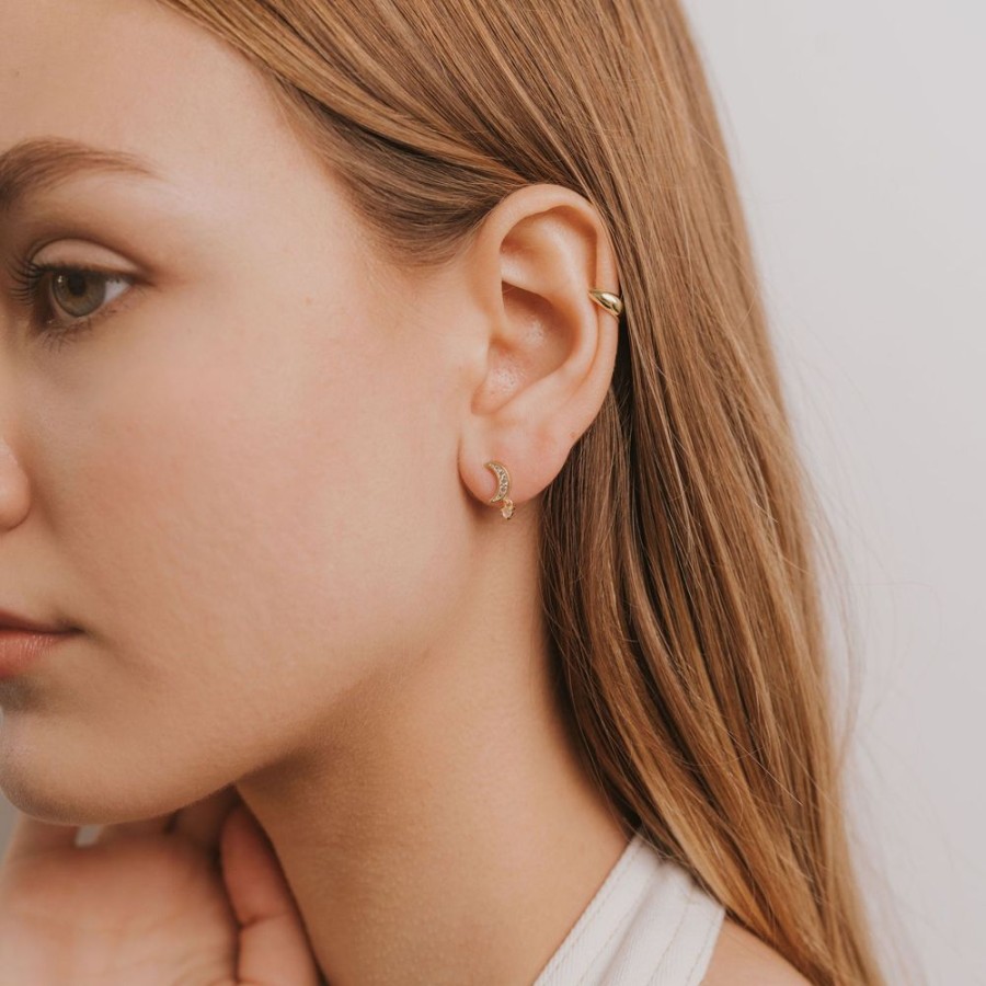 Jewelry jaxkelly Studs | Rose Quartz Moon Drop