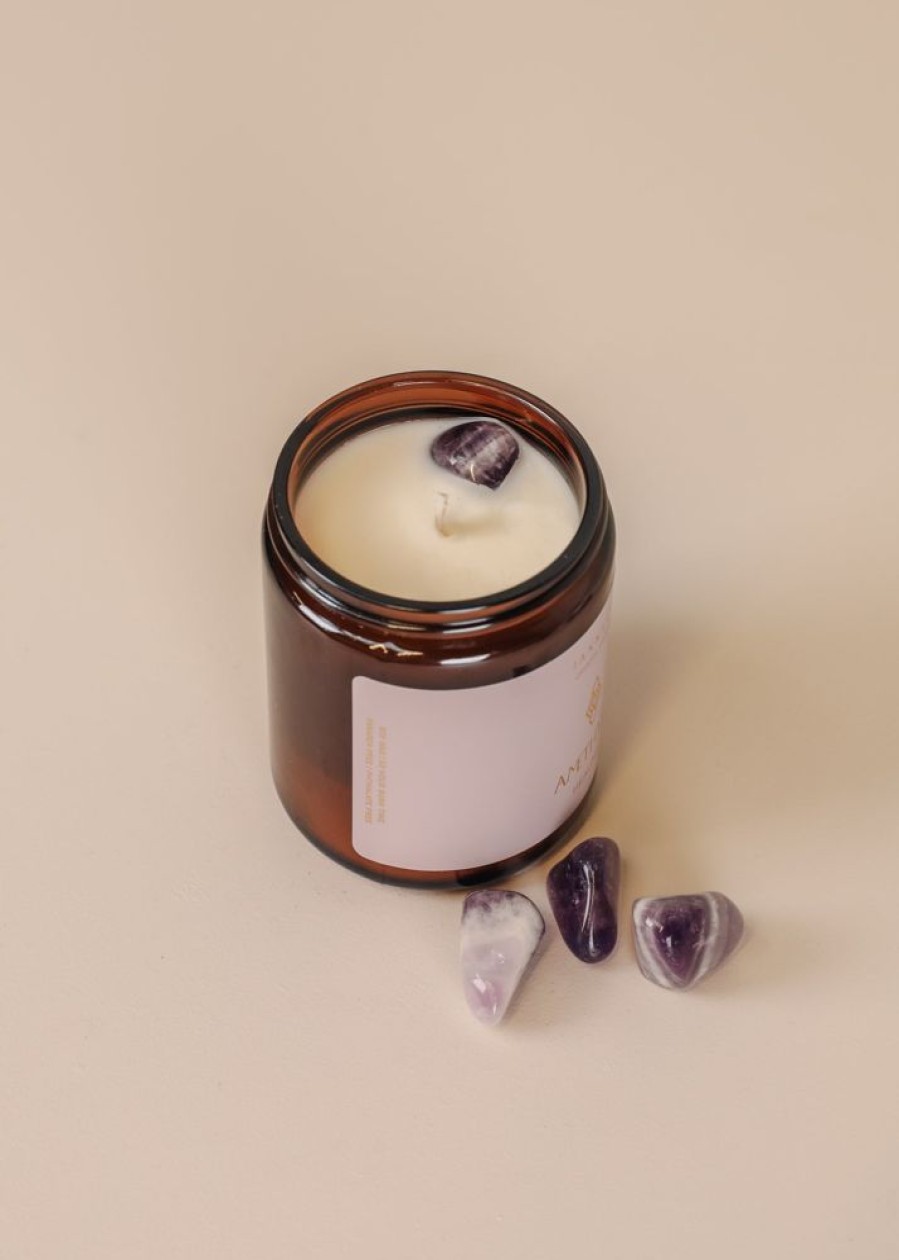 Candles jaxkelly | 9Oz Amber Crystal Candle - Amethyst - Healing