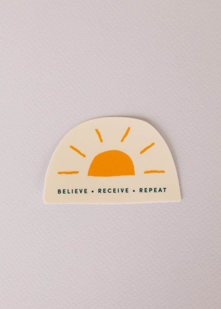 Crystals & Stickers jaxkelly | Sticker - Believe Receive Repeat Sun