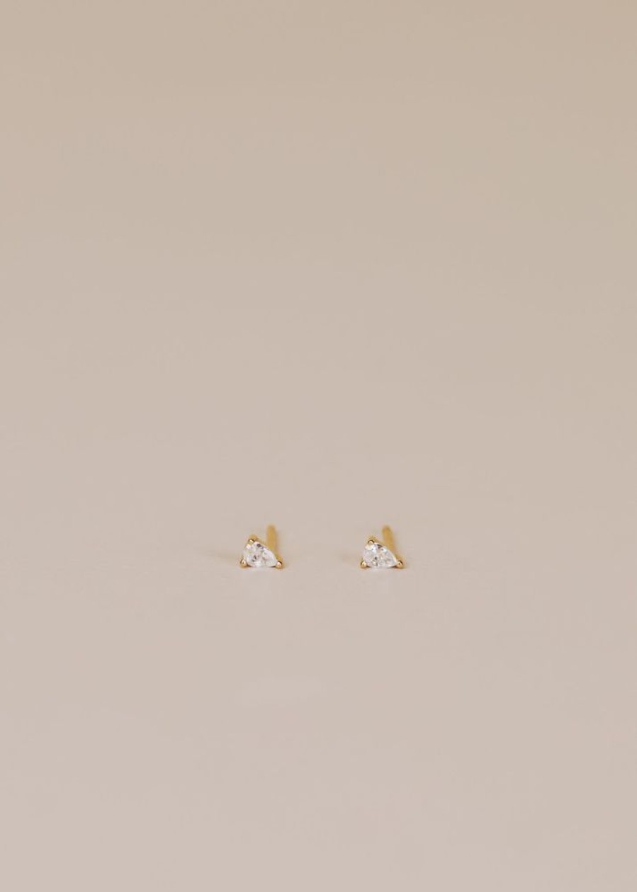 Jewelry jaxkelly Huggies | Clear Teardrop Studs