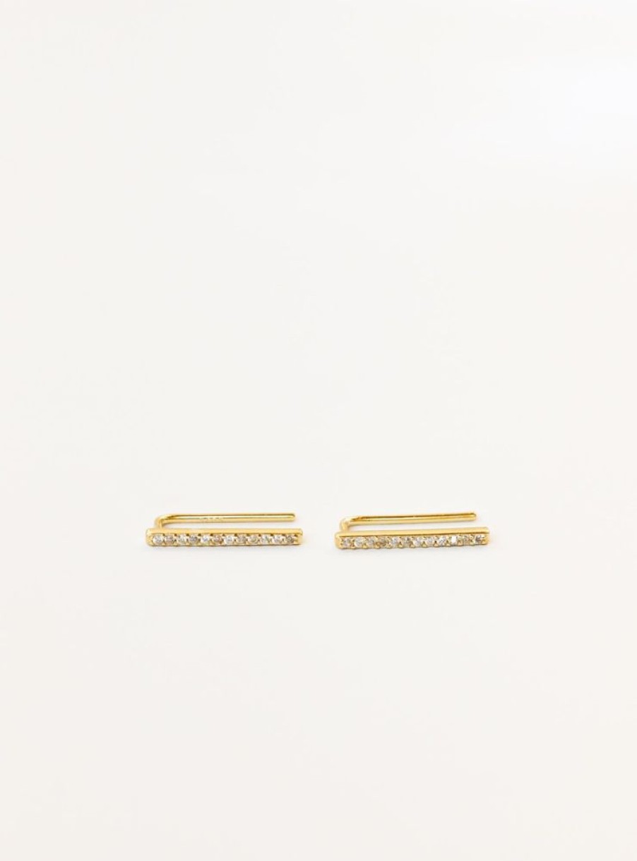 Jewelry jaxkelly Studs | Pave Ear Climber - Champagne