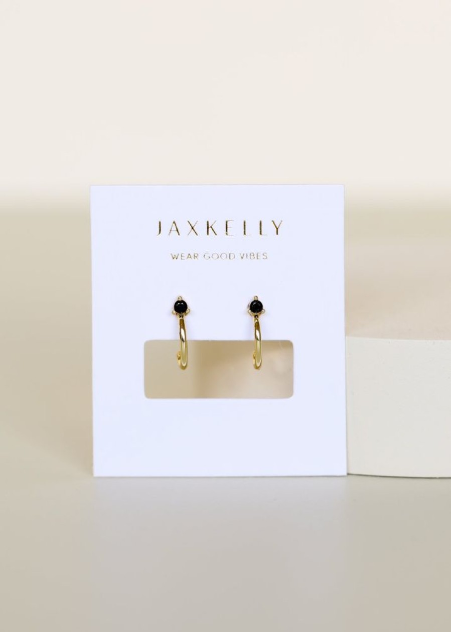 Jewelry jaxkelly Hoops | Open Mini Hoop Earring - Black