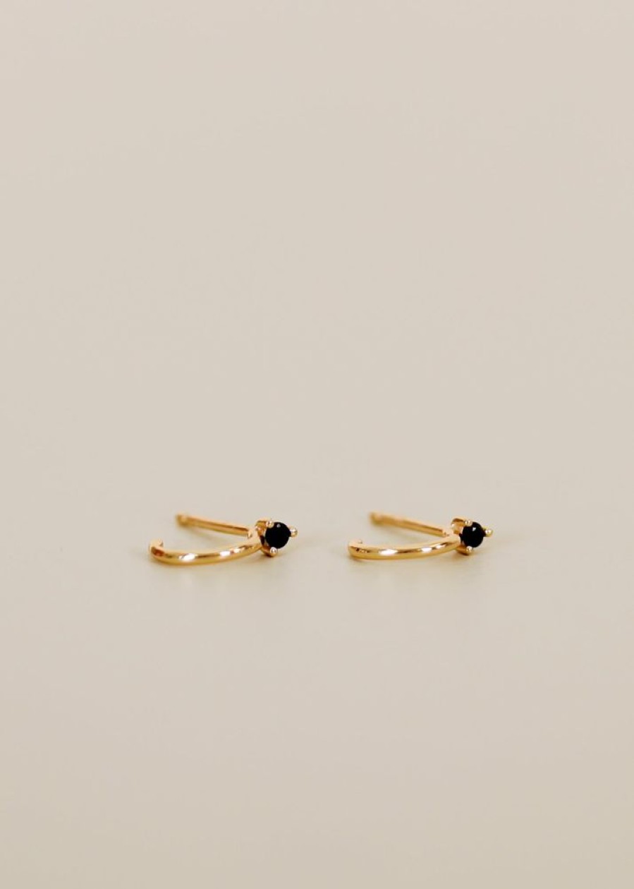 Jewelry jaxkelly Hoops | Open Mini Hoop Earring - Black