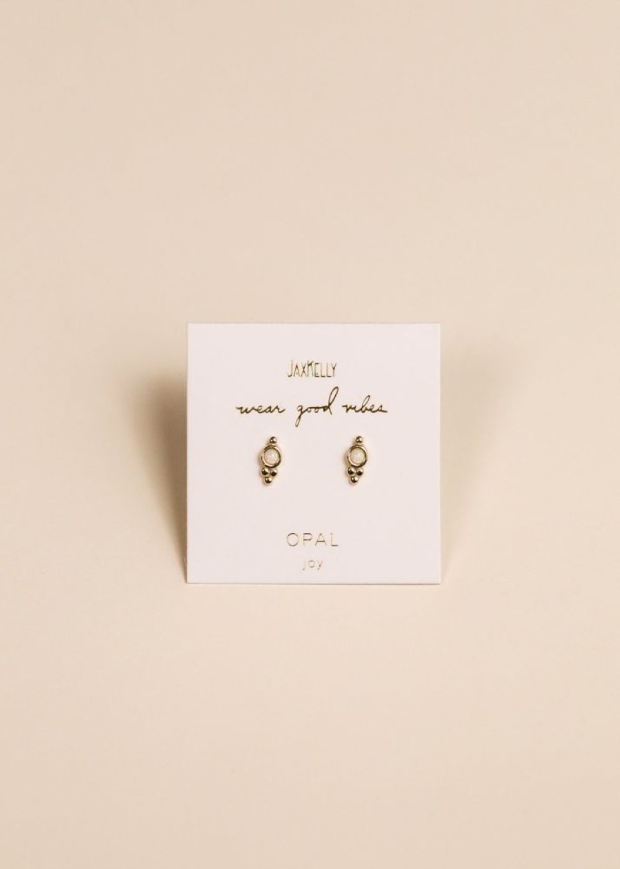 Jewelry jaxkelly Studs | Tri Ball Studs - White Opal