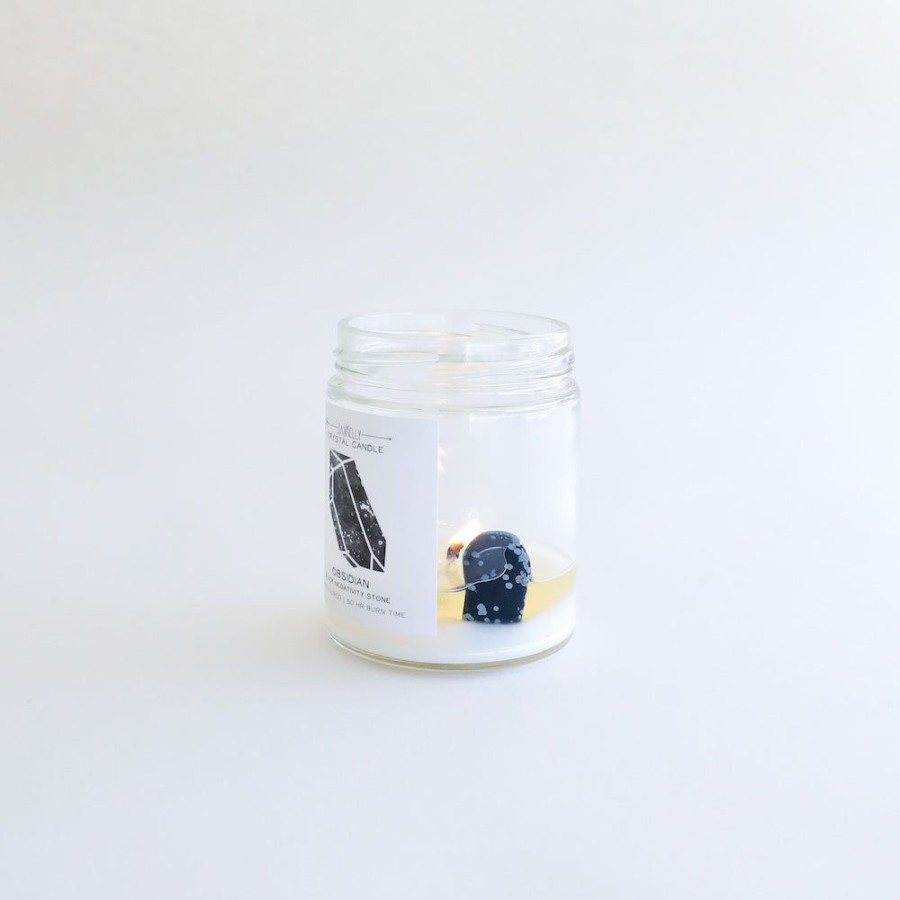 Candles jaxkelly | Obsidian Crystal Candle - Block Negativity