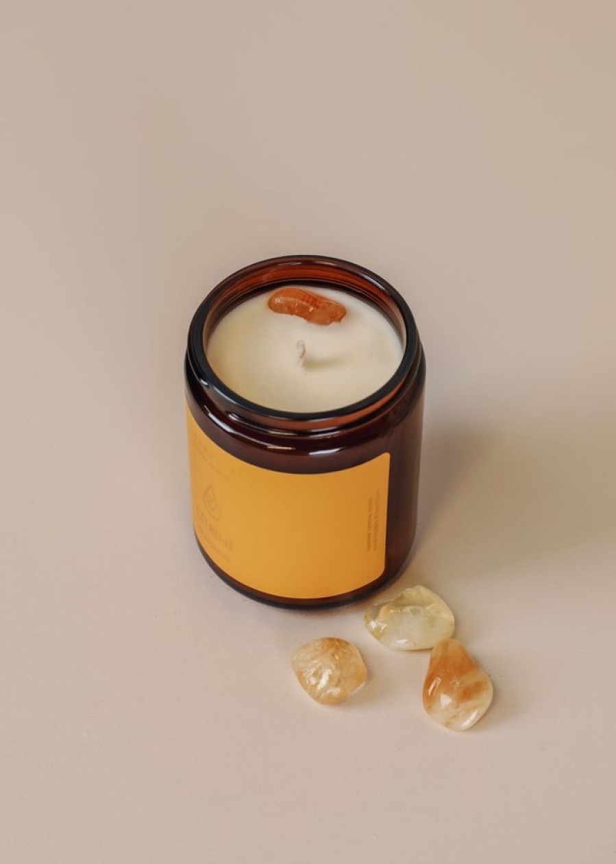 Candles jaxkelly | 9Oz Amber Crystal Candle - Citrine - Success