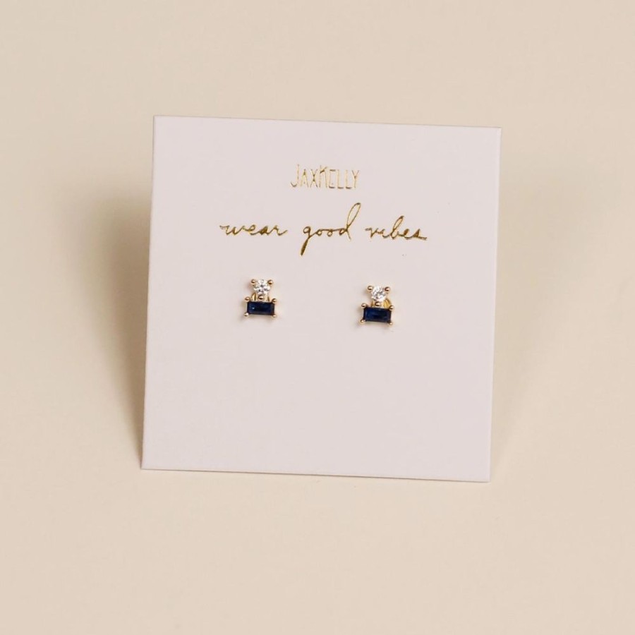 Jewelry jaxkelly Studs | Sapphire Double Stack