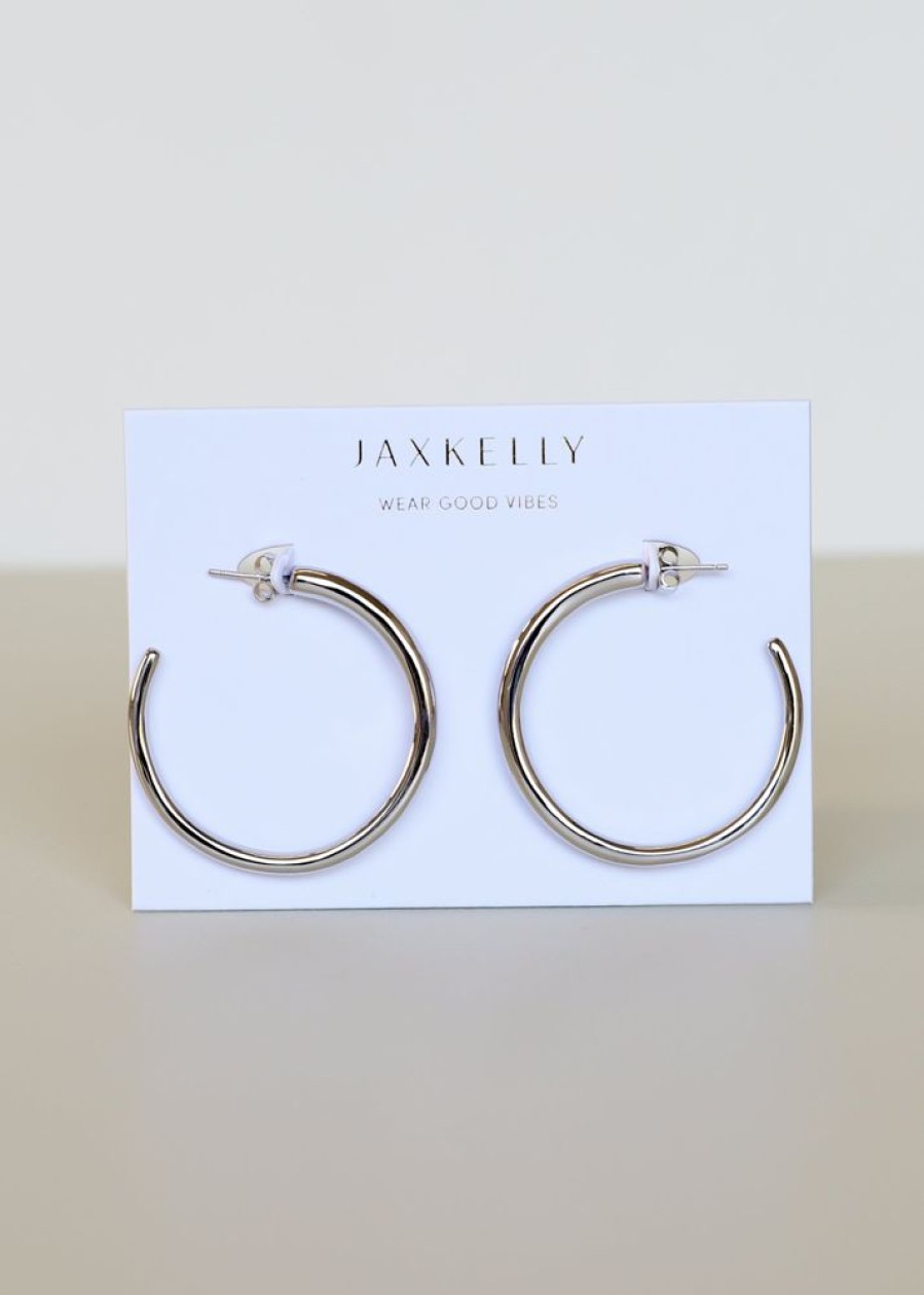 Jewelry jaxkelly Hoops | Silver Everyday Hoop - Large