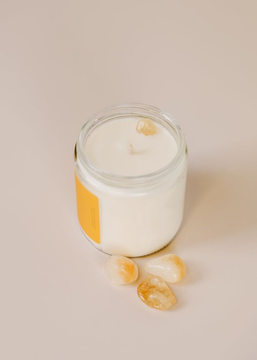 Candles jaxkelly | 16Oz Clear Crystal Candle - Citrine - Success