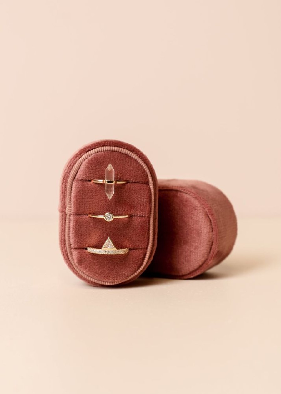 Jewelry jaxkelly | Small Oval Velvet Jewelry Box