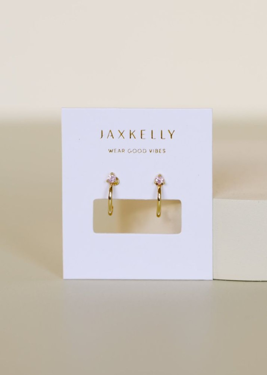 Jewelry jaxkelly Hoops | Open Mini Hoop Earring - Pink