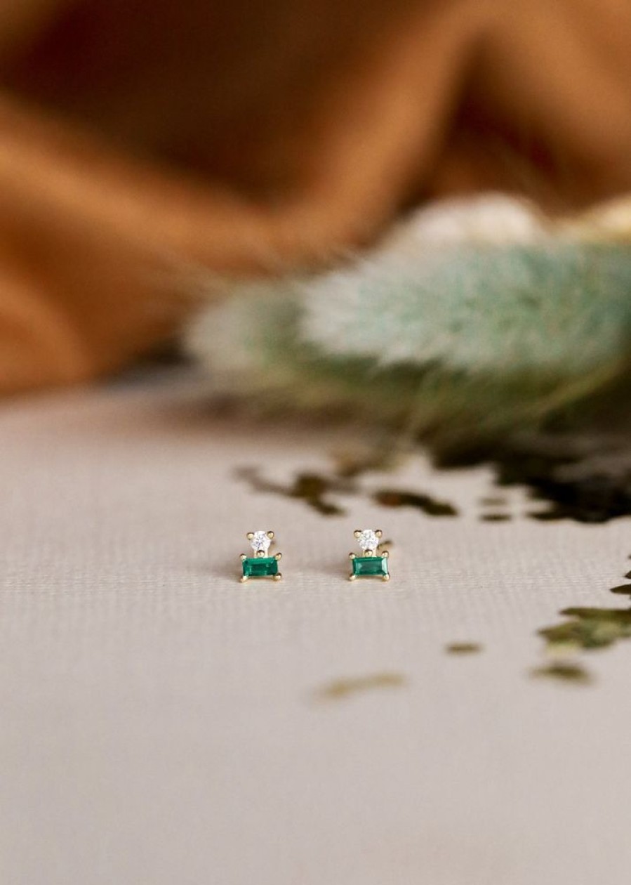 Jewelry jaxkelly Studs | Emerald Double Stud Stack