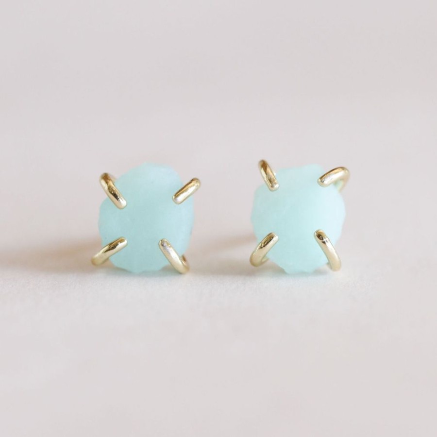 Jewelry jaxkelly Studs | Amazonite Gemstone Prong