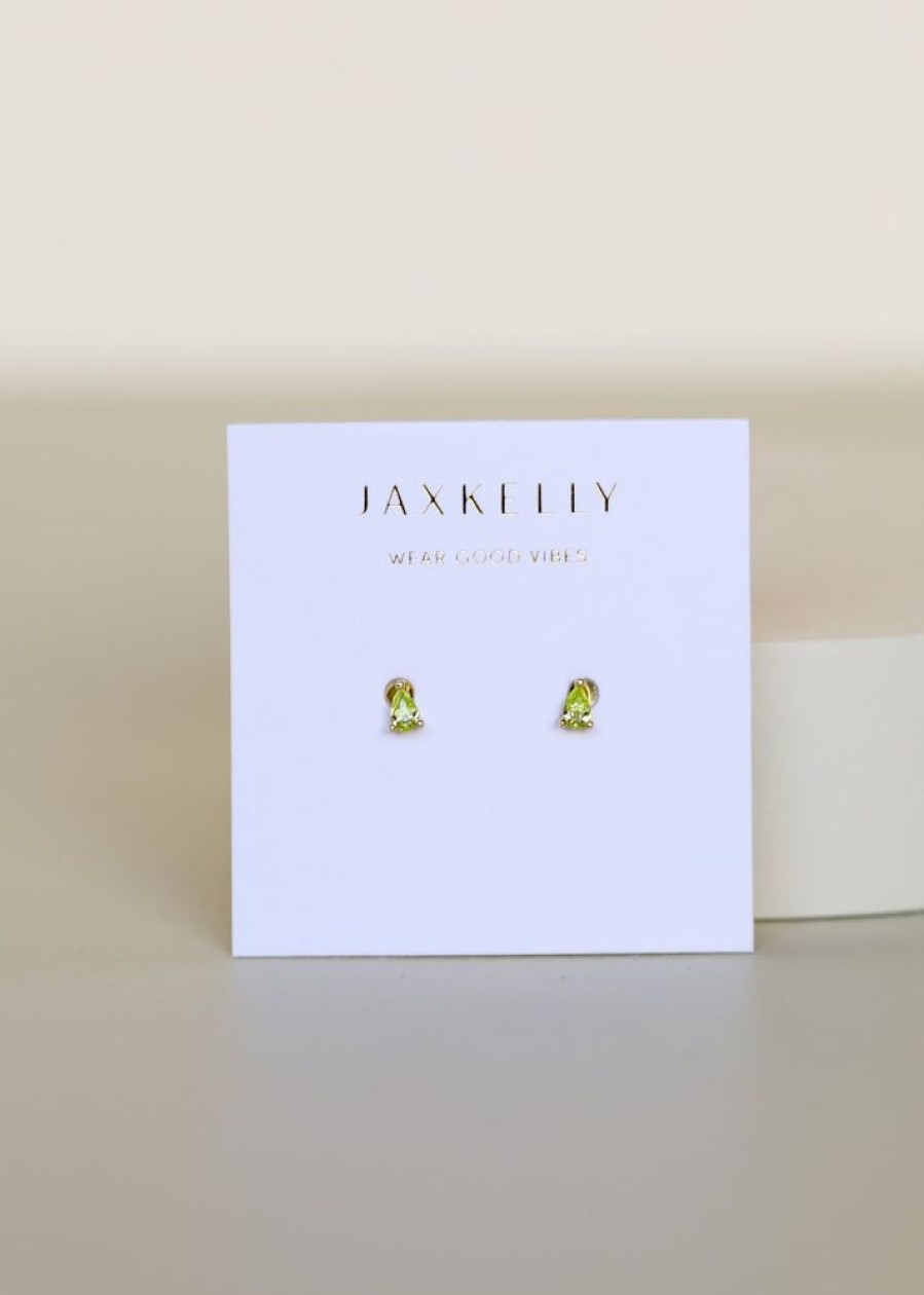 Jewelry jaxkelly Studs | Teardrop Earring - Light Green