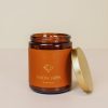 Candles jaxkelly | 9Oz Amber Crystal Candle - Yellow Jasper - Happiness