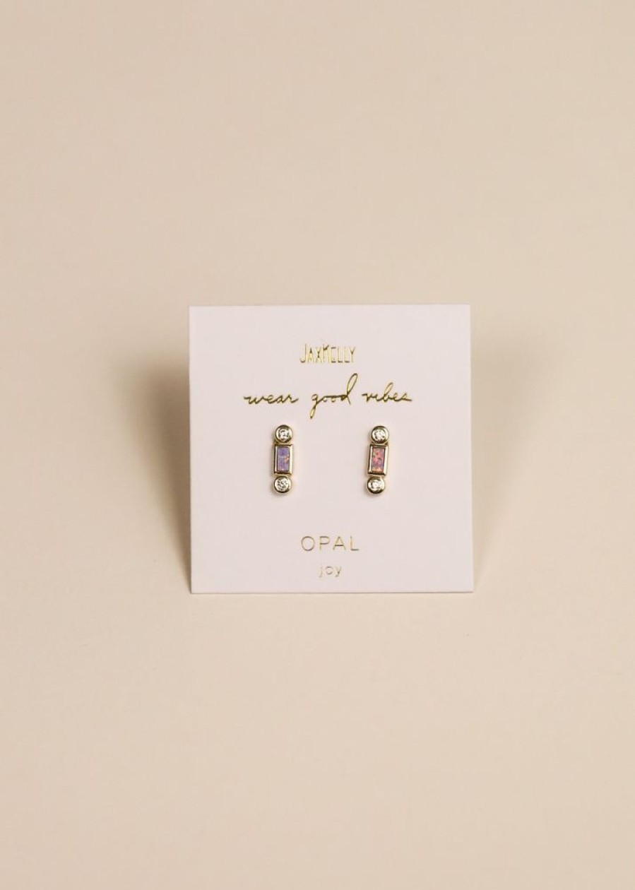 Jewelry jaxkelly Studs | Bar Opal - Purple