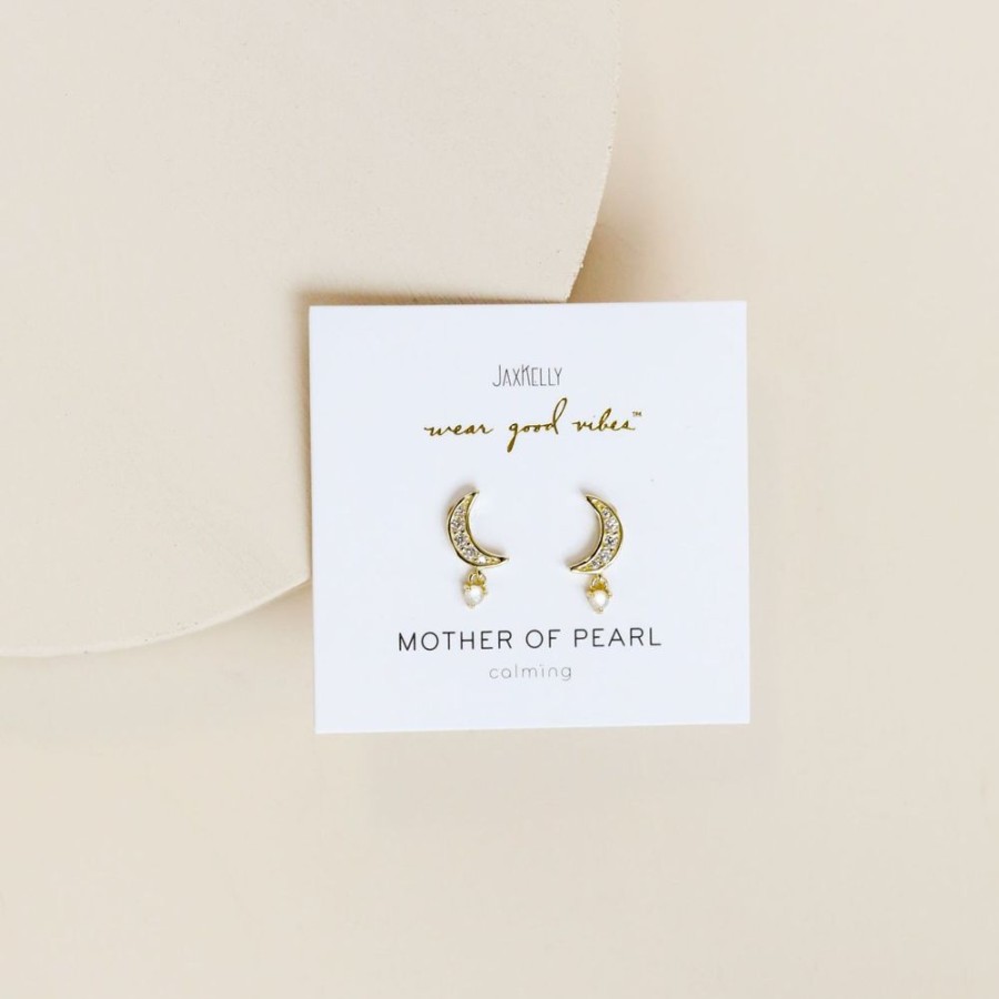 Jewelry jaxkelly Studs | Mother Of Pearl Moon Drop