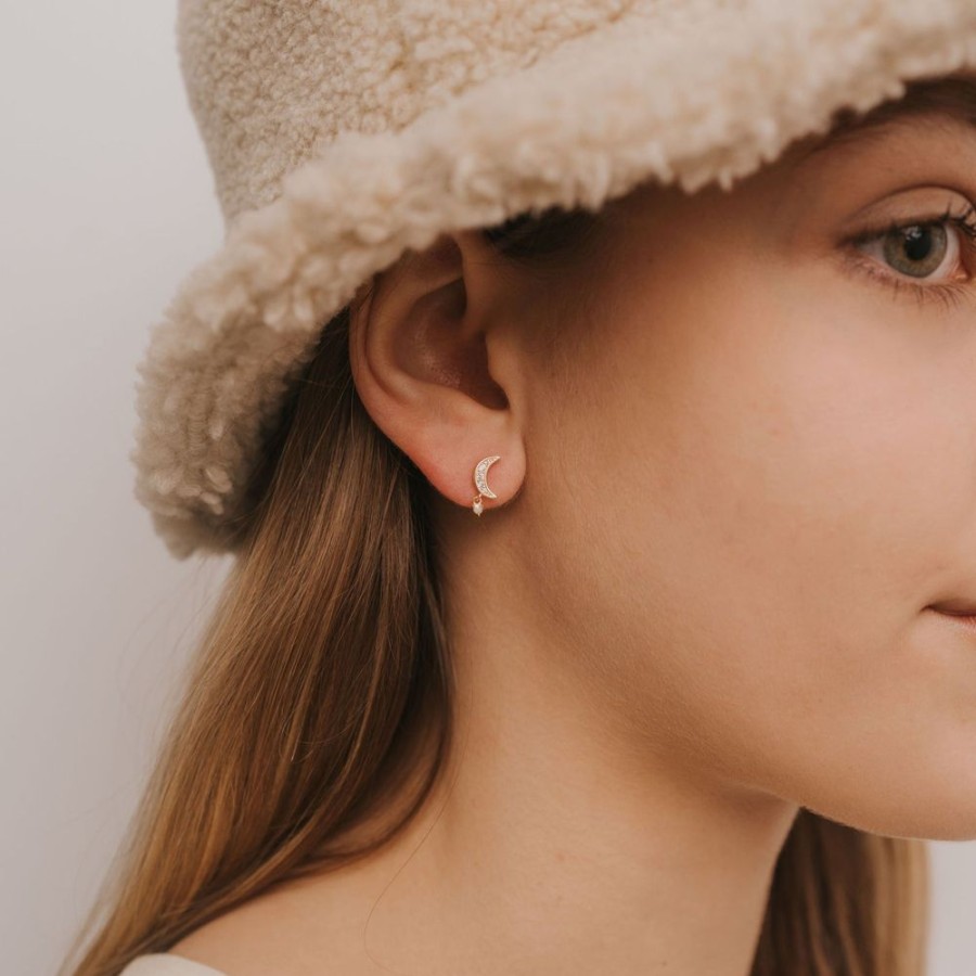 Jewelry jaxkelly Studs | Mother Of Pearl Moon Drop