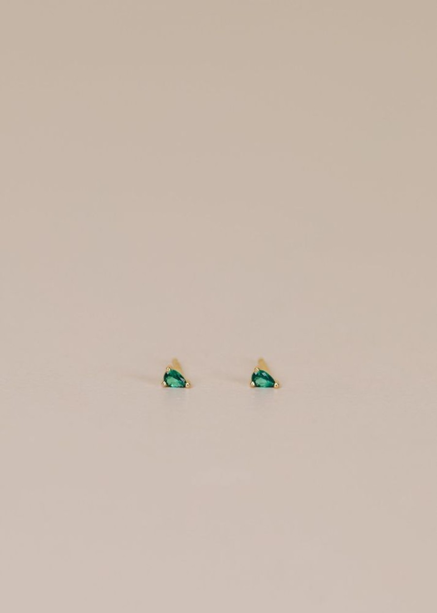 Jewelry jaxkelly Huggies | Emerald Teardrop Studs