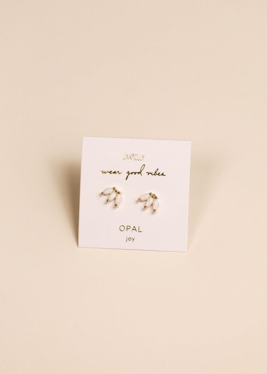 Jewelry jaxkelly Studs | White Opal Crown Stud