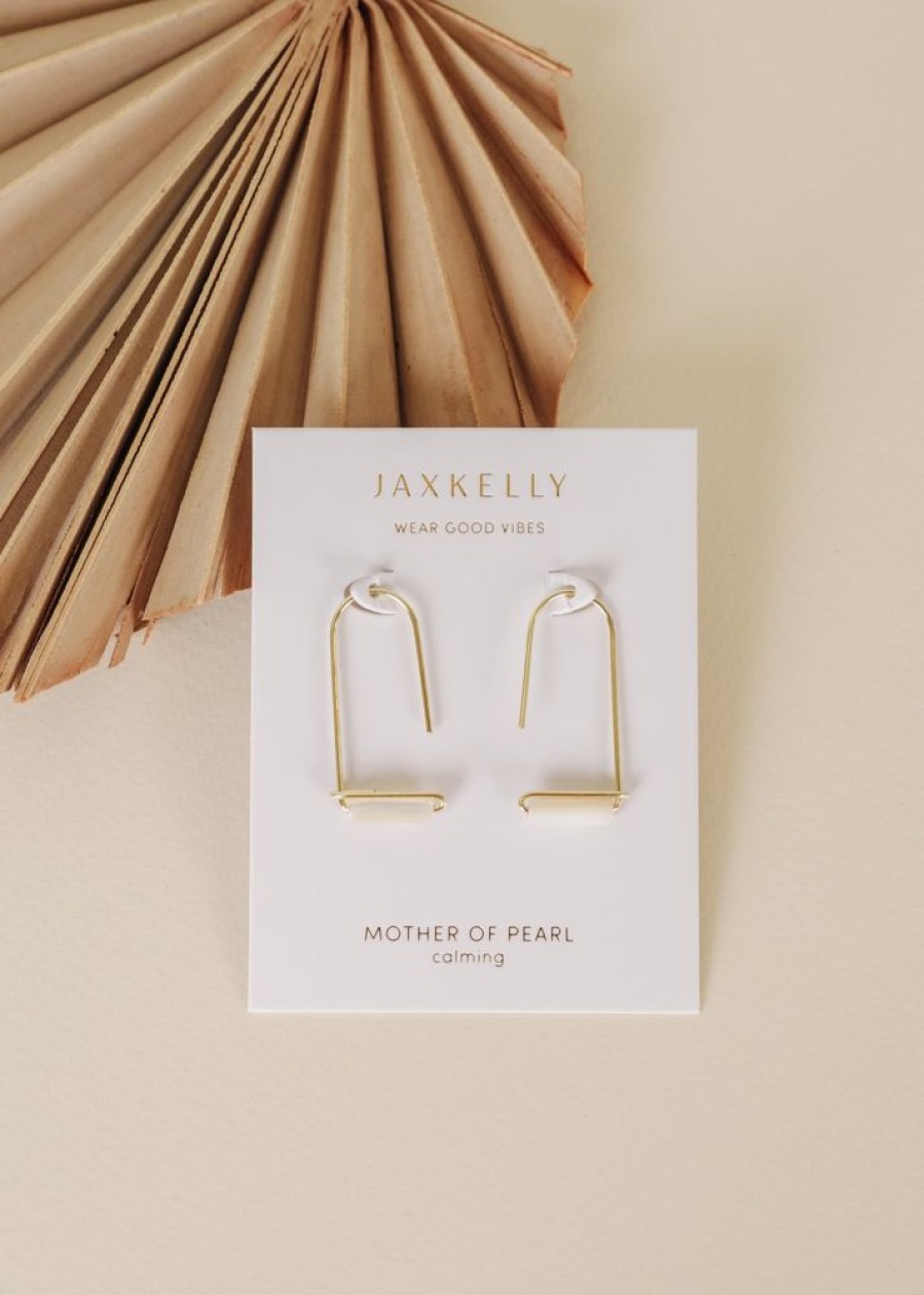 Jewelry jaxkelly Hoops | Mother Of Pearl Gemstone Drop - Calming