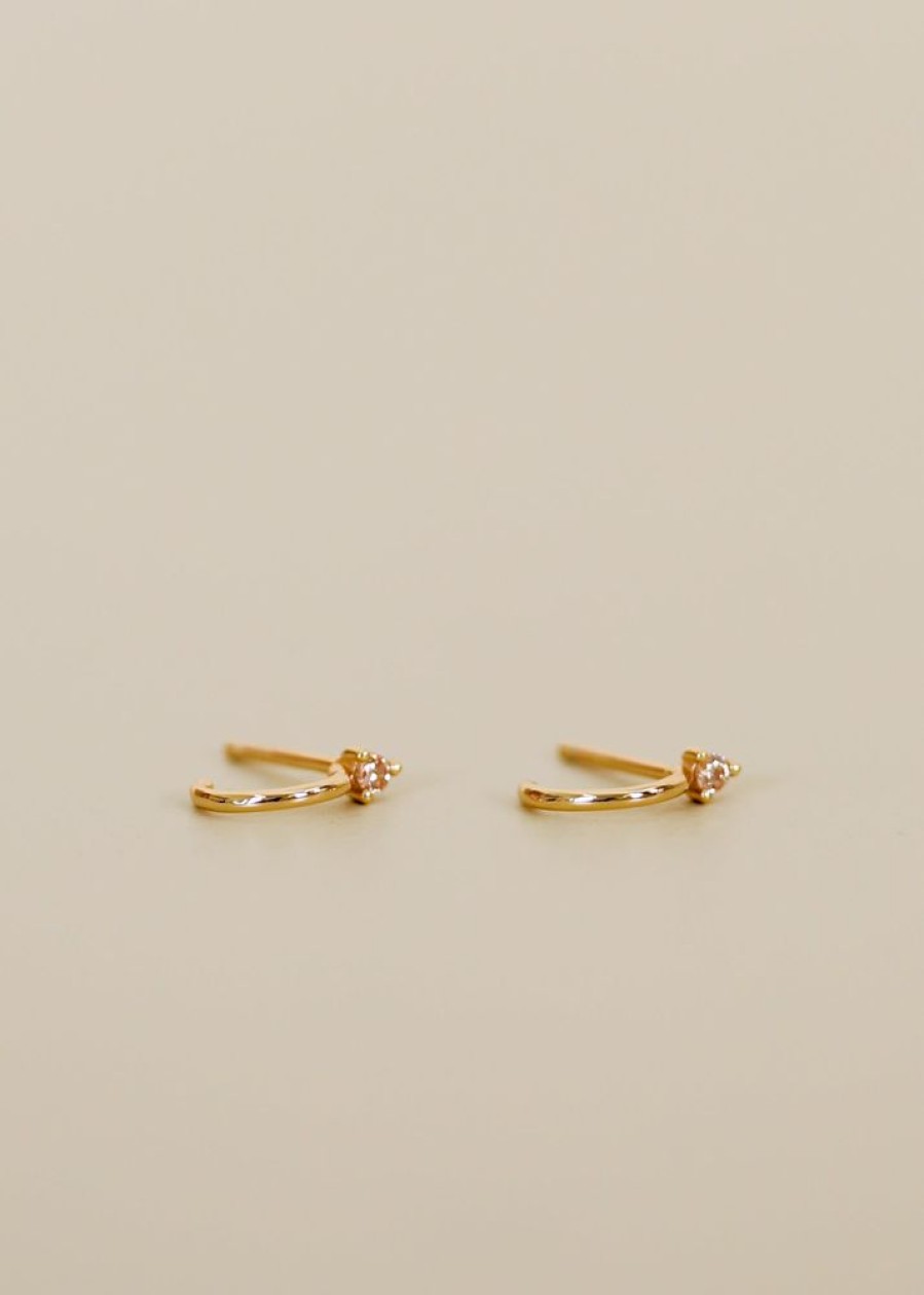 Jewelry jaxkelly Hoops | Open Mini Hoop Earring - Champagne